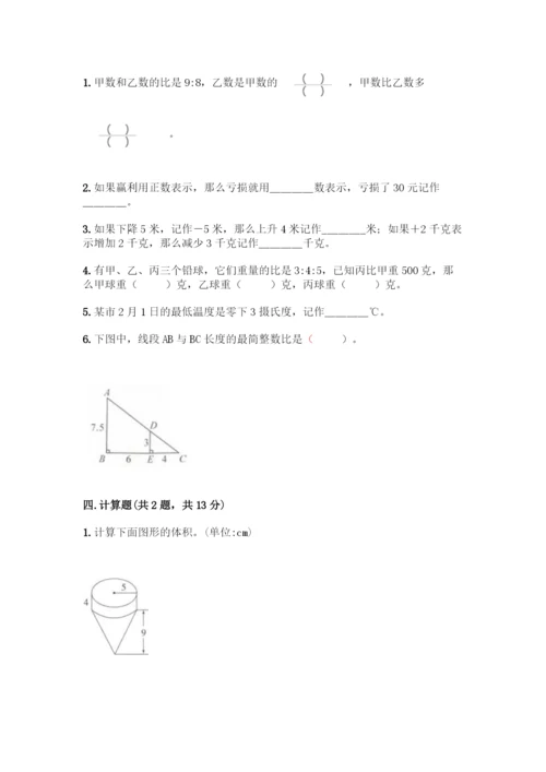 人教版六年级下册数学期末测试卷及完整答案【全优】.docx