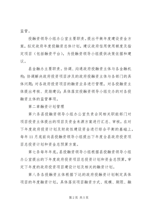 项目融资暂行方案.docx