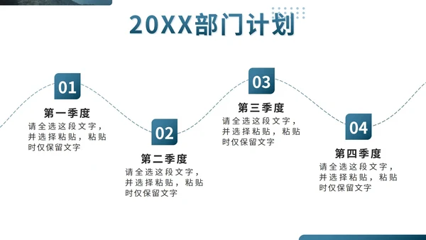 蓝色实景部门主管经理年终工作总结PPT模板
