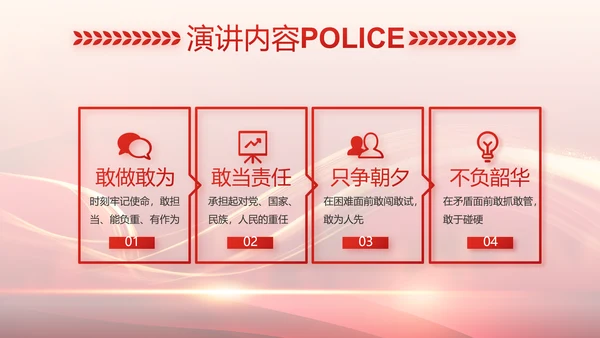红色大气公安警察个人事迹动态PPT模板