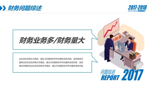 蓝色财务部数据分析报告年终总结PPT模板