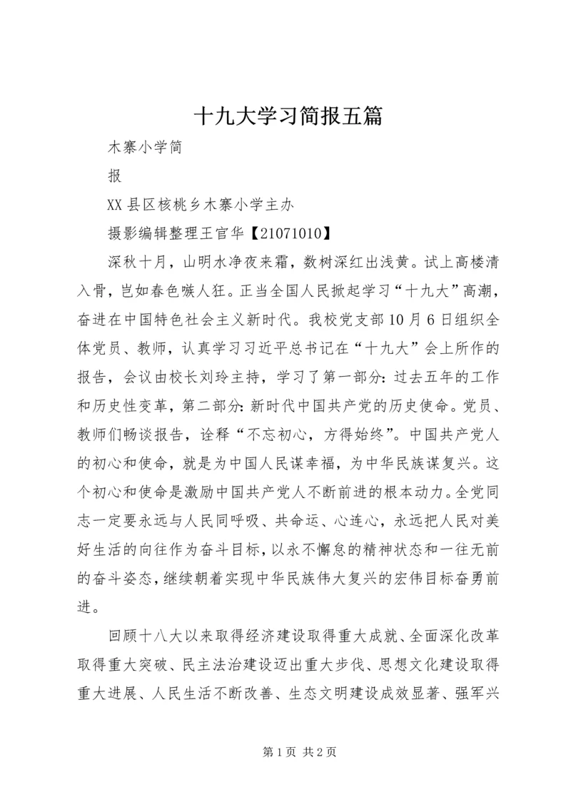 十九大学习简报五篇.docx