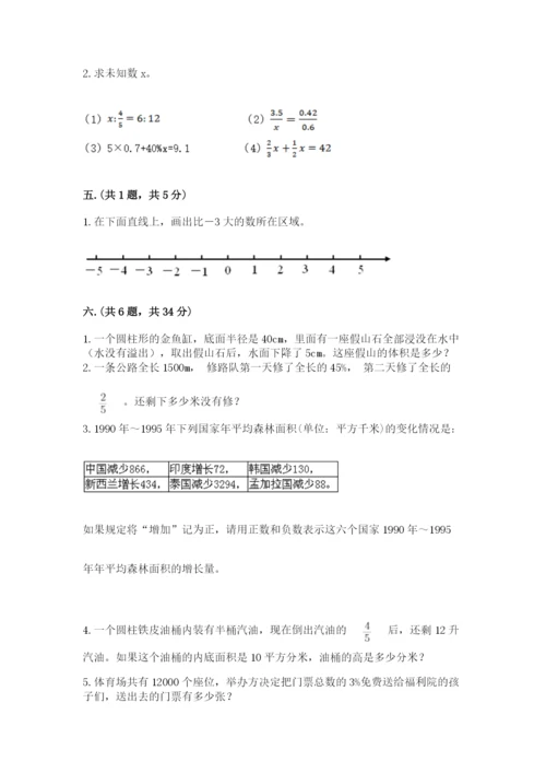 青岛版六年级数学下学期期末测试题及参考答案（实用）.docx