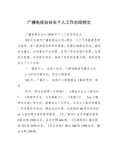 广播电视台台长个人工作总结例文.docx