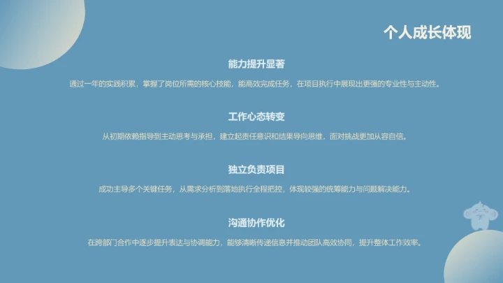 眠眠兔莫兰迪蓝简约风年终总结