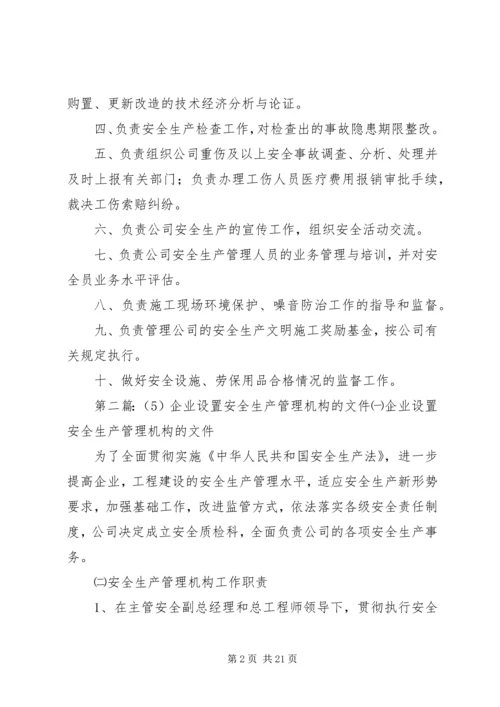 (一)企业设置安全生产管理机构的文件.docx