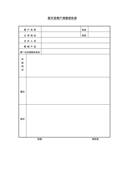 新开发客户调查报告表