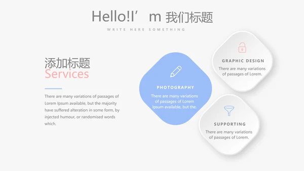时尚小清新微立体述职报告通用PPT动态模板封面含PS