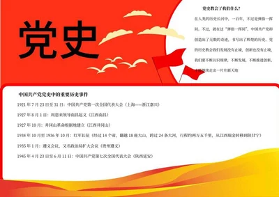 红色党史教育手抄报word模板