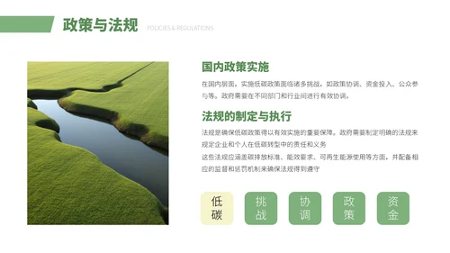 绿色简约小清新风低碳环保项目汇报通用PPT模板