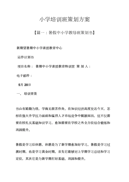 小学培训班专业策划专项方案.docx