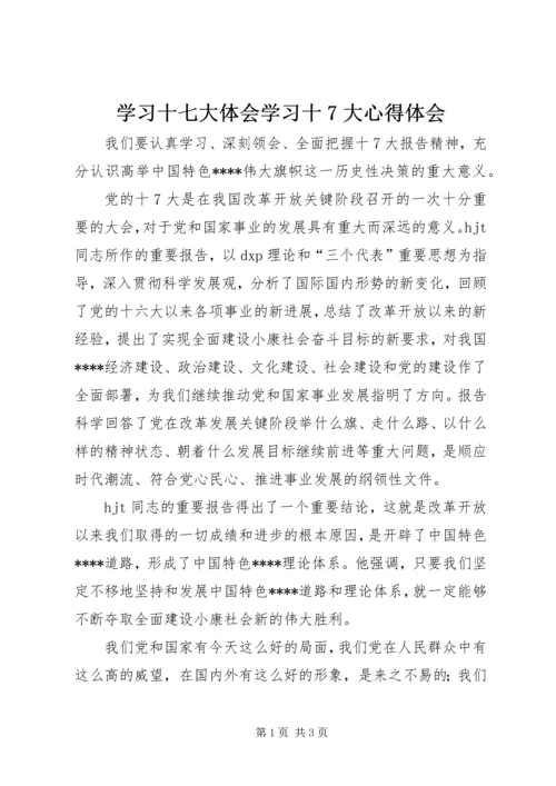 学习十七大体会学习十7大心得体会.docx