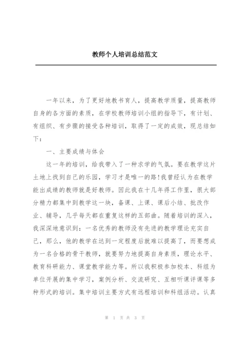 教师个人培训总结范文.docx