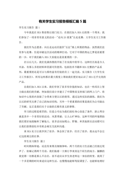 有关学生实习报告模板汇编5篇.docx