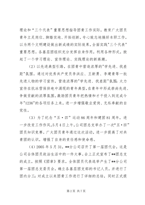 电力团委工作总结及工作计划 (6).docx