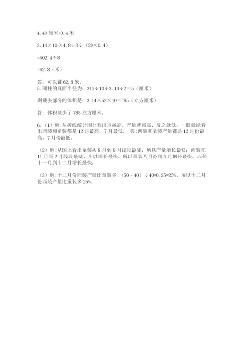 人教版六年级数学小升初试卷及答案【名校卷】.docx