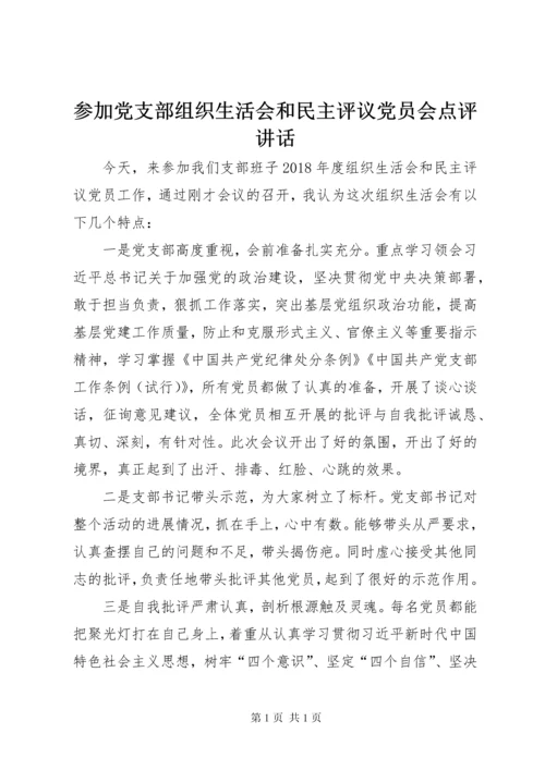 参加党支部组织生活会和民主评议党员会点评讲话.docx