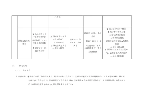 每月企业文化活动方案