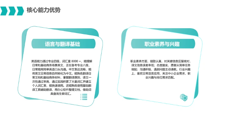 英语专业大学生职业生涯规划发展展示通用PPT模版