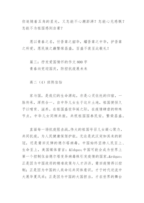 抒发爱国情怀的作文800字(精选12篇).docx