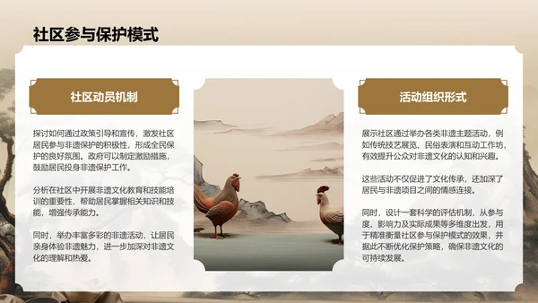 棕色复古风非遗文化的保护与传承PPT模板