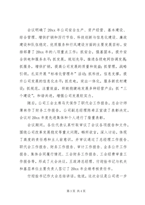 供电公司职工代表大会会议记录.docx