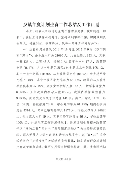 乡镇年度计划生育工作总结及工作计划.docx