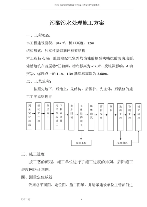 污酸污水处理施工方案.docx