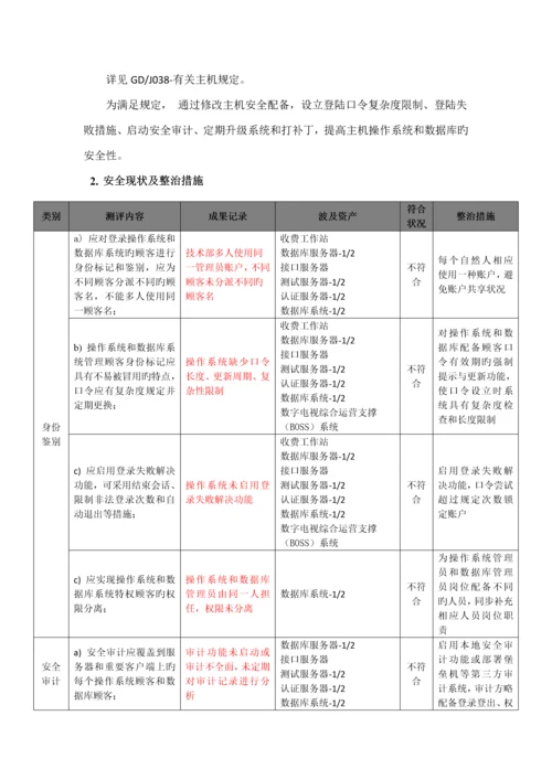 广电BOSS系统等级保护测评整改专题方案.docx