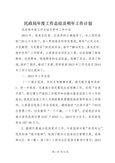 民政局年度工作总结及明年工作计划.docx