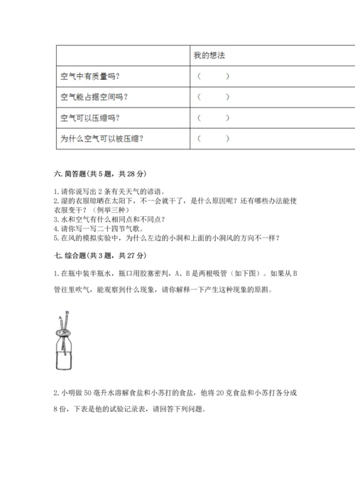 教科版三年级上册科学期末测试卷标准卷.docx