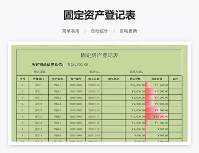 固定资产登记表