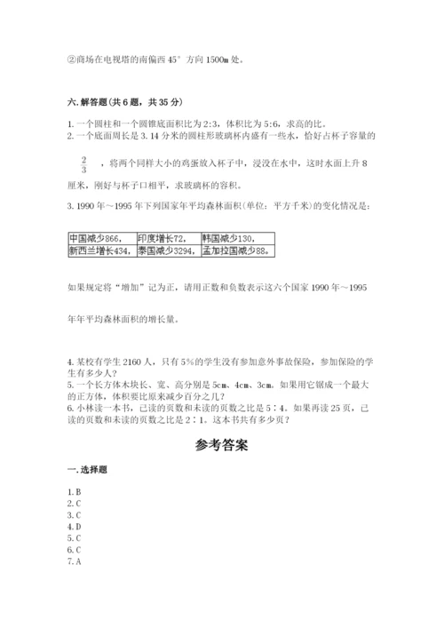 冀教版小学六年级下册数学期末综合素养测试卷附答案【基础题】.docx