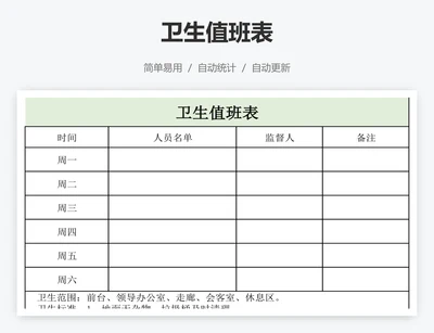 卫生值班表