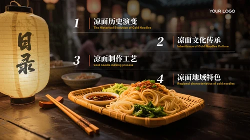橙色商务风美食宣传介绍PPT模板