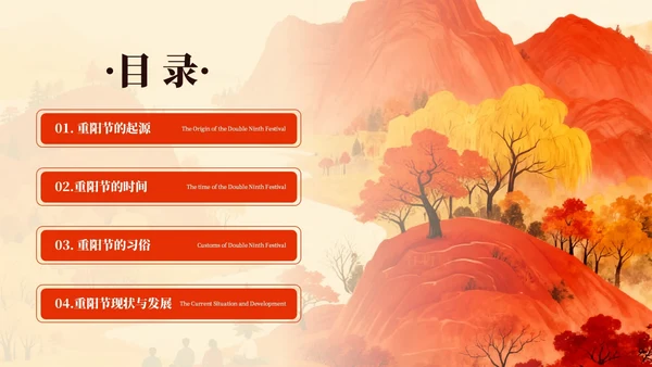 橙色中国风重阳节介绍PPT模板