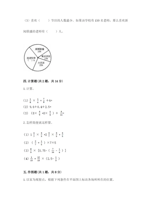 2022六年级上册数学《期末测试卷》审定版.docx