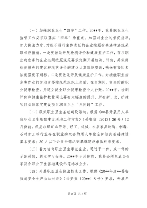职业卫生监管工作计划.docx