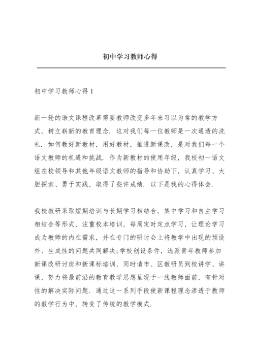 初中学习教师心得.docx