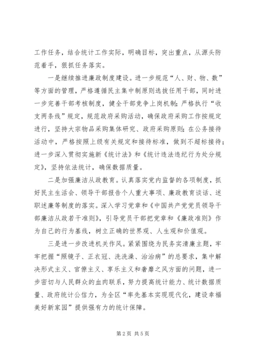 市区统计局上半年党风廉政建设工作报告.docx