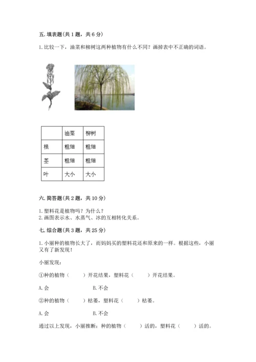 教科版科学一年级上册第一单元《植物》测试卷精品【精选题】.docx