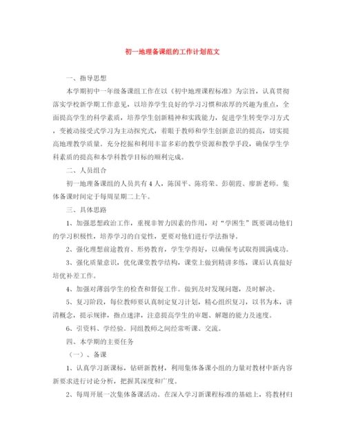 精编之初一地理备课组的工作计划范文.docx