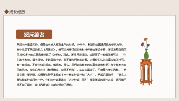茅盾作家生平介绍通用PPT模板