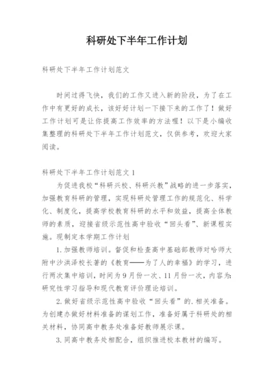 科研处下半年工作计划.docx