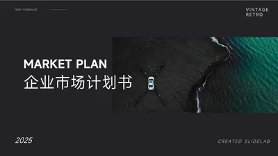 纯黑极简企业市场计划书PPT模板
