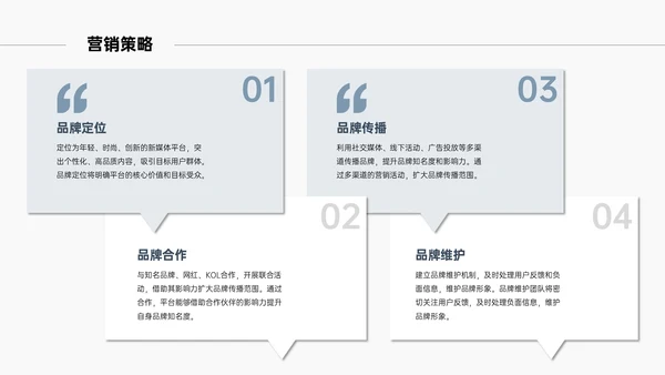 浅蓝色清新风简约新媒体商业计划书PPT模板
