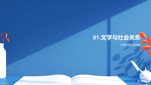 社会实践视角下的文学报告PPT模板