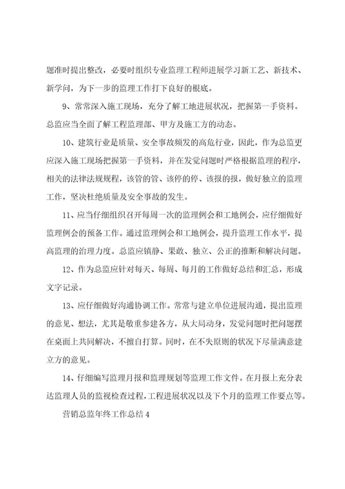 营销总监年终工作总结