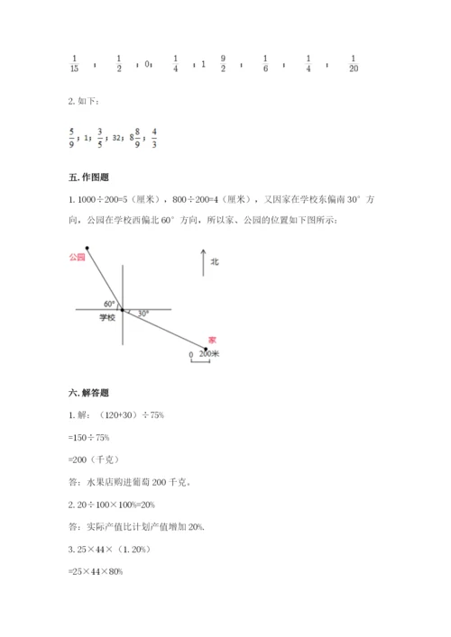 2022年人教版六年级上册数学期末测试卷（精华版）.docx