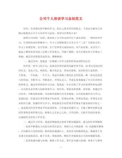 精编之公司个人培训学习总结范文.docx